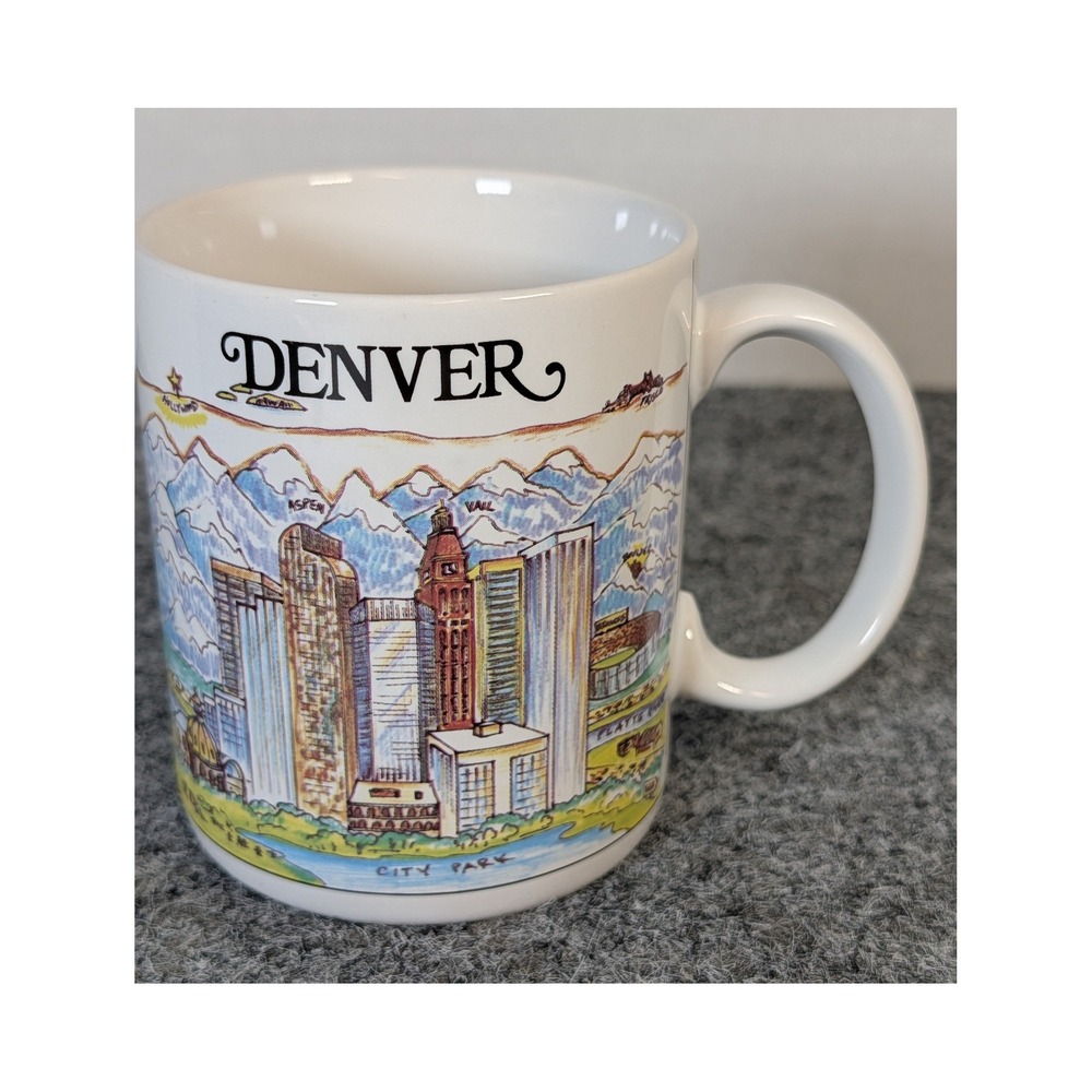 Vintage City Mugs Denver A View of the World Coffee Mug Harvey Hutter 10oz EUC